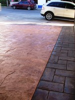 Concreto estampado con color